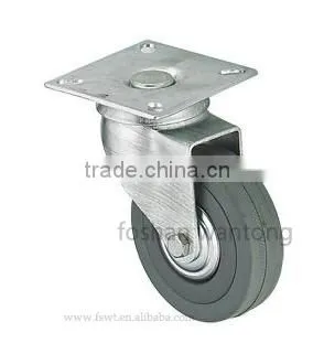 Light Duty Grey Rubber Wheel Fixed Casters photo-4