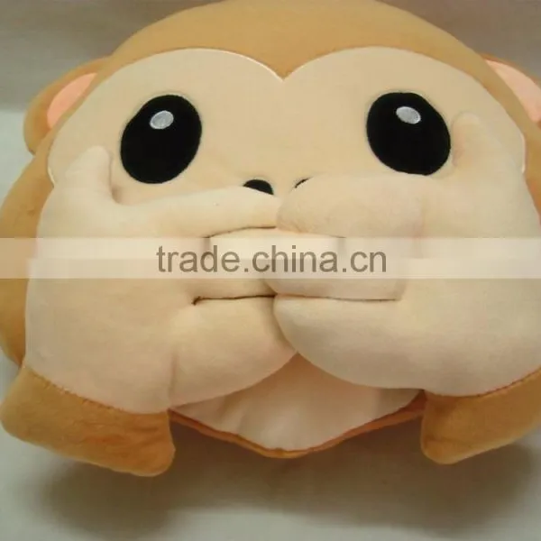 Kids Soft Plush Emoji Monkey Pillow photo-2