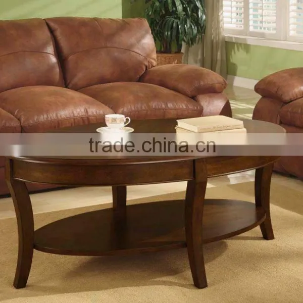 Modern Living Room Furniture Solid Wood Leg Round Table Top Coffee Table photo-2