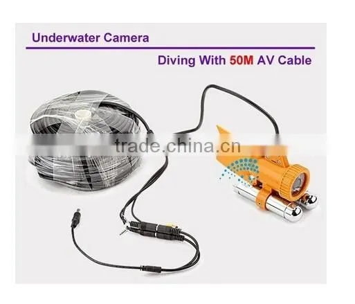CCTV Underwater Diving Detector Color 1/4 SONY CCD White LED Lights Night Vision Waterproof 50M Cable Fish Finder