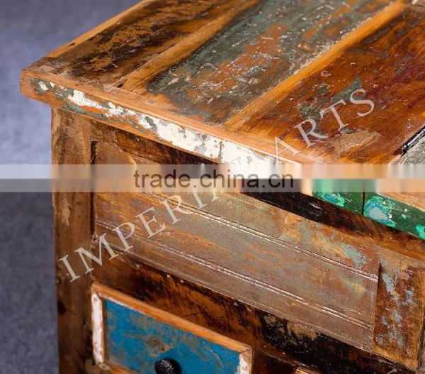 Antique Recycled Wood Box With 3 Drawer photo-2