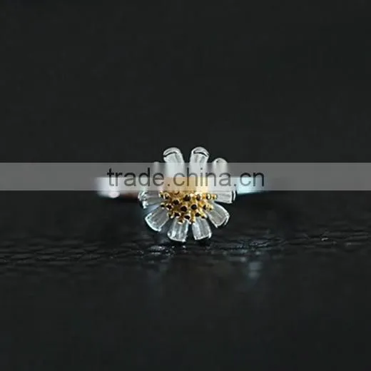 925 Sterling Silver Chrysanthemum Flower Ring Adjustable Ring Fashion Women Ring Jewelry Supplies 6260556 photo-4