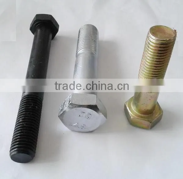 DIN931 carbon steel hexagon bolt and nut, half thread fastener bolt
