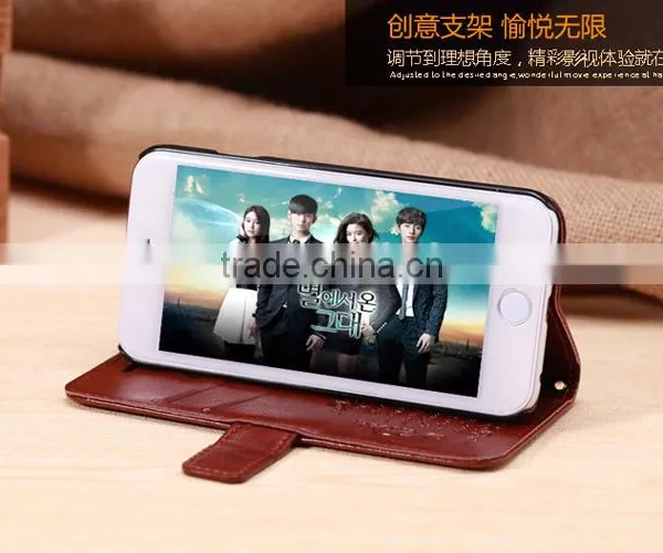 High Quality Leather Wallet Case Stand With Card Slot for IPhone 6 4.7" photo-4