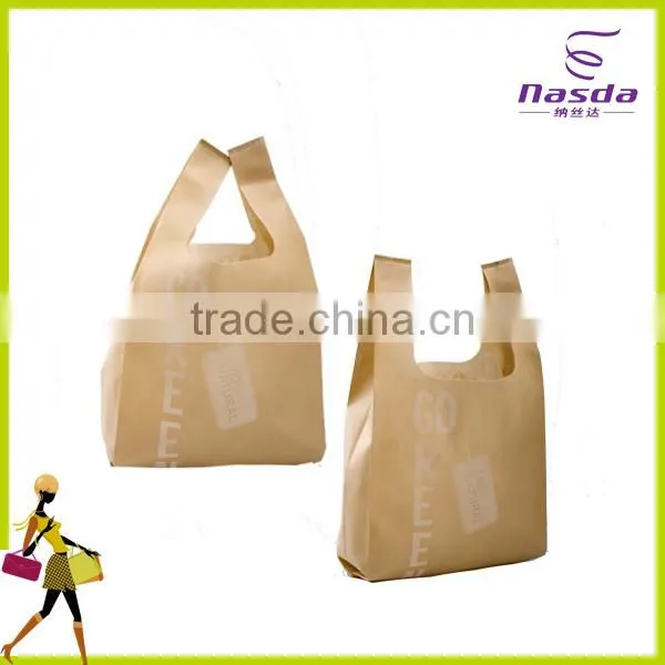 Non Woven Ultrasonic Off-white T-shirt Bag