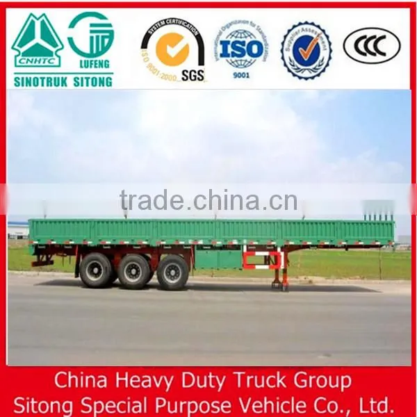 2015Top Ranking Tri-axle Flatbed Trailer / Side Wall Semi Trailer / Side Panels Detachable photo-2