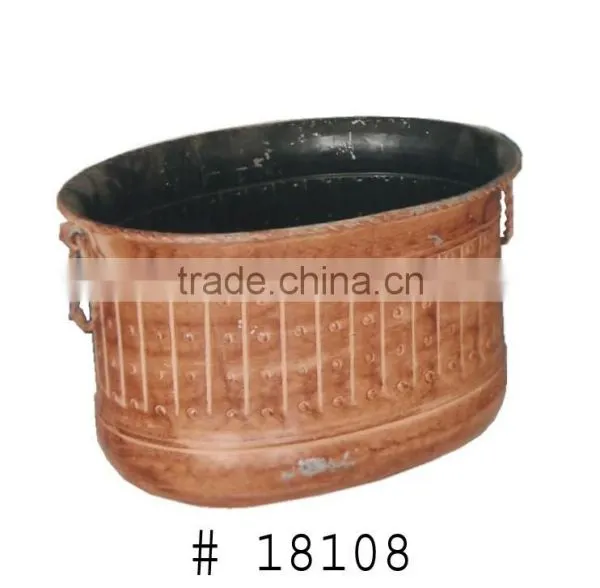 Galvanized Iron Metal Planters For Home Decor photo-3