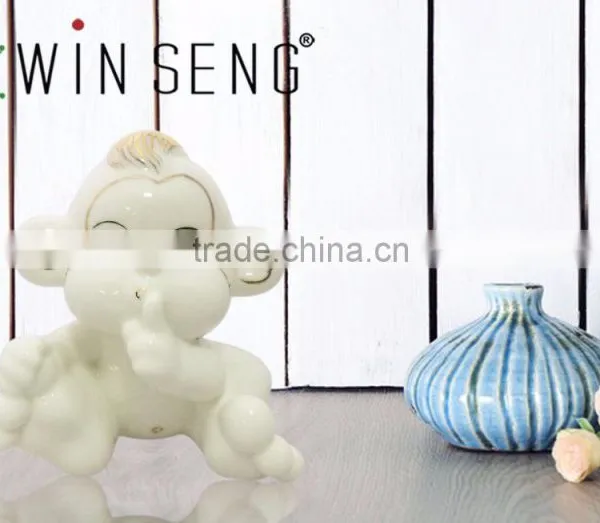 White Color Ceramic Baby Wise Monkey Home Decoration photo-3
