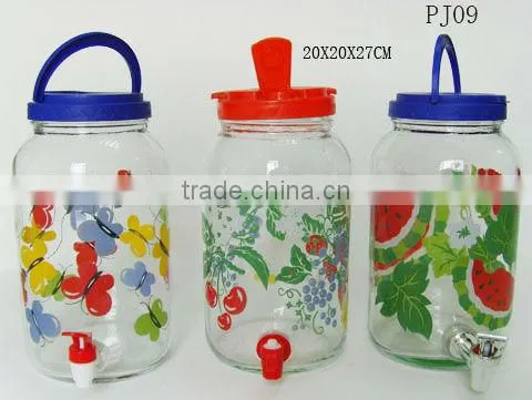 3L Logo Printed Glass Preserving Dispenser Jar With Plastic Lid Tap photo-4