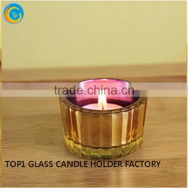 Decorative Colored Glass Tealight Candle Holder Small Size Candle Jar photo-2