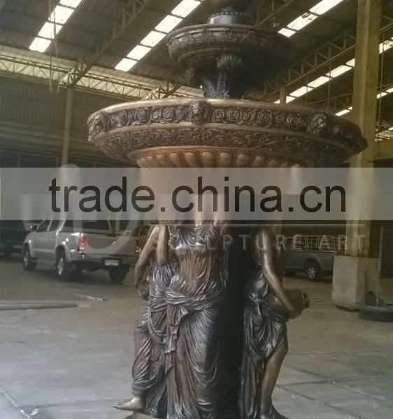 Outdoor Graden Decoration Sexy Girl Statue Copper Water Fountain photo-4
