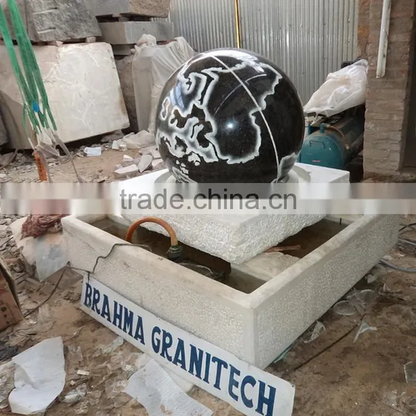 Large Stone Garden Stone Carving Marble Rolling Sphere Fountain photo-2