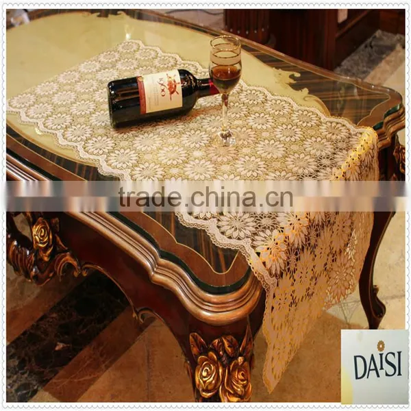 China Manufacturer Lace Oilproof Dining Table Cover Easy High Quality Customized Plaid PVC Table Cloths 50cm Width photo-2