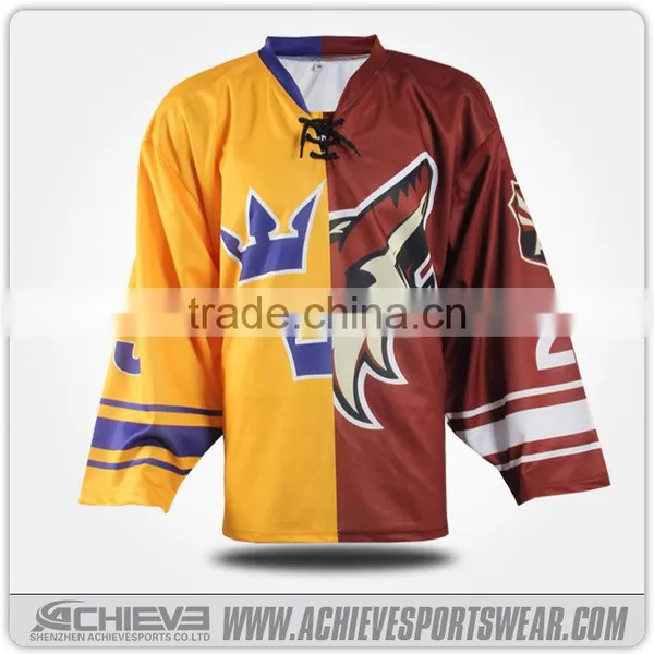 2016 Wholesale Free Custom Made Ice Hockey Wear Reversible Hockey Uniforms Hockey Jerseys photo-4