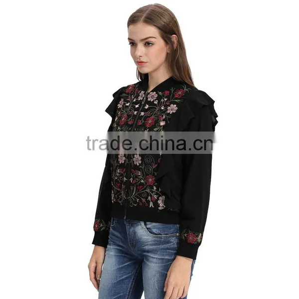 Latest Fashion Custom Women Bomber Flower Jacket photo-3