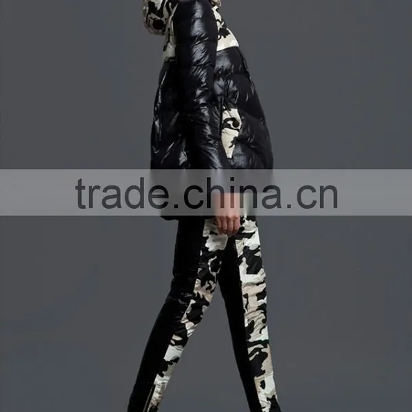 European Style Women Camo Down Filled Winter Keep Warm Pants photo-5