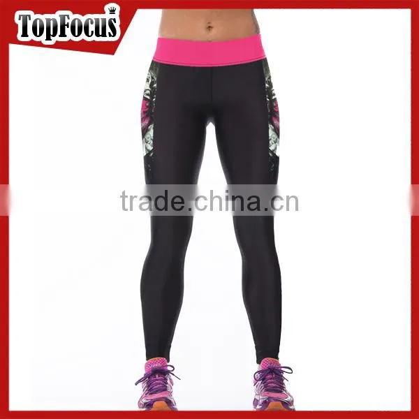Fashionable Sublimated Custom Logo Gym Leggings With Pockets photo-2