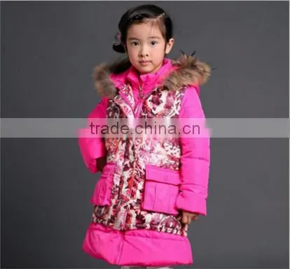 Two Pieces Long Winter Coat for Fancy Girl Children Frozen Coat for Winter photo-4