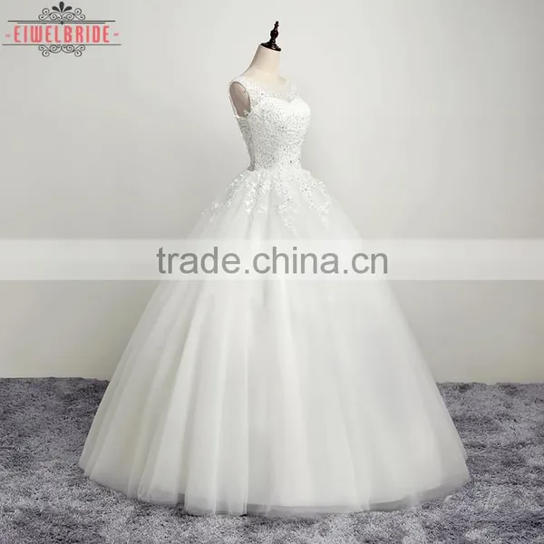 OEM Long Floor-length WWhite Wedding Dress Bridal Gown photo-5