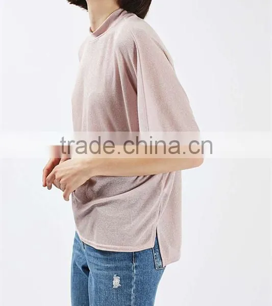 Blank Women Metallic Batwing T-shirt photo-3