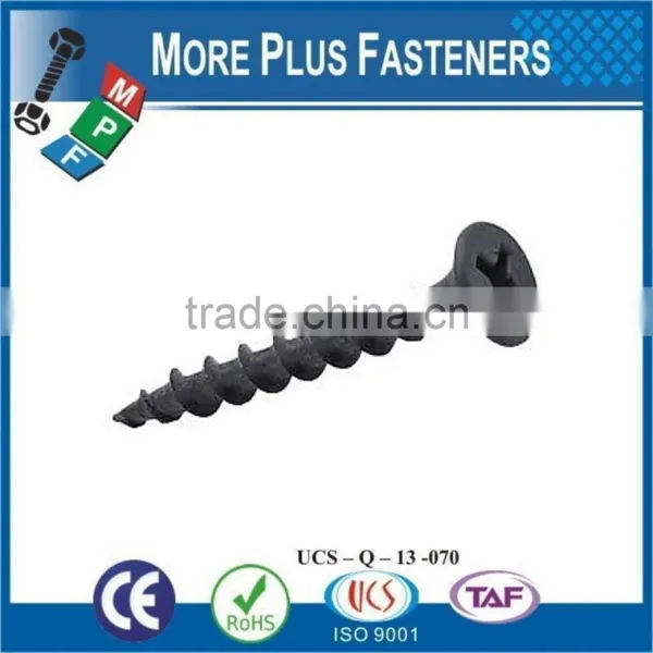 Made in Taiwan Yellow Zinc Black Phosphate Coarse Phillip Twin Fine Thread Zinc Drywall Screw photo-2