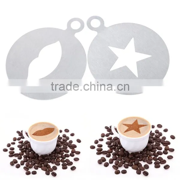 Hot Selling 6 Different Model Coffee Stencil Template for Decoration photo-2