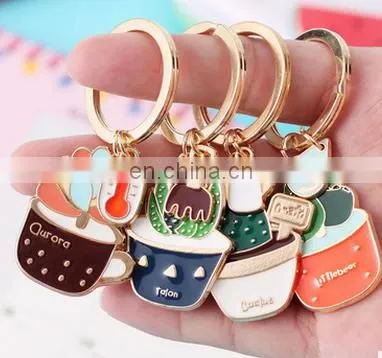 Meaty Keychain Cute Mini Cactus Plants Keyring For Women Men Alloy Potted Key Chains Jewelry Accessories Gifts