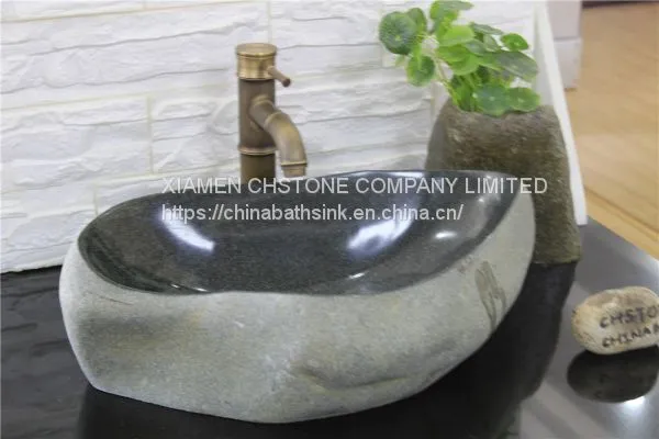 Black River Stone Bathroom Wash Basin Natural Stone Vessle Sink photo-2