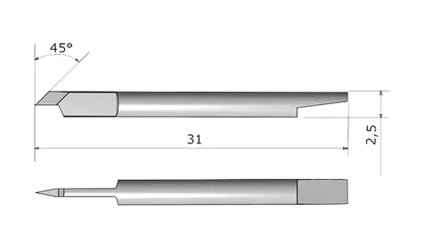 Summa Standard Tangential Knife 45° Cutting Angle 390-560 photo-4