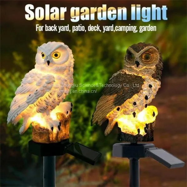European Style Retro Resin Solar Simulation Owl Garden to Insert Small Night Light Garden Crafts Place