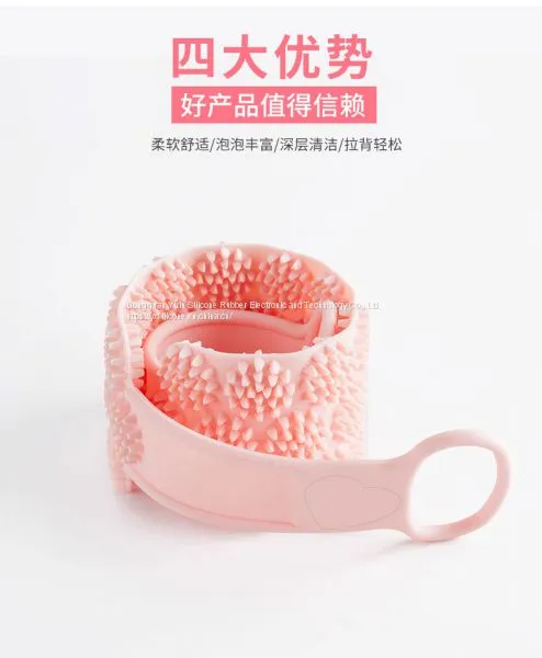 Long Silicone Bath Body Brush, Exfoliating Long Silicone Body Back Skin Scrubber, Easy to Clean photo-5