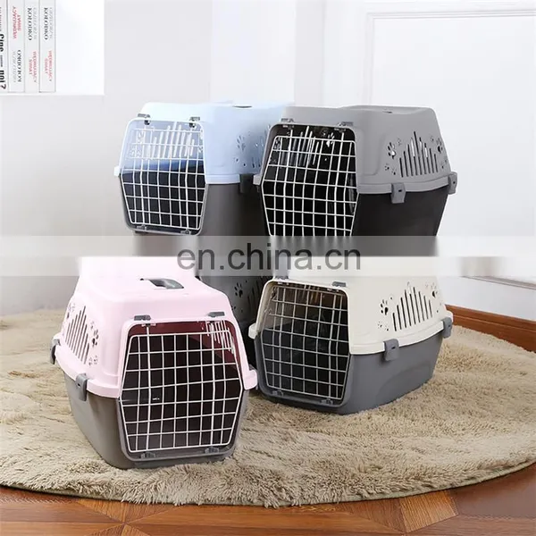 Solid Color Small Portable Plastic Air Transport Case Breathable Comfortable Pet Flight Case Pet Cage photo-6