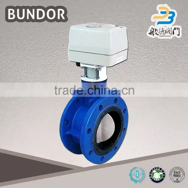 China Manufacture Cast Iron Motorized Double Flange Butterfly Valve Price photo-4
