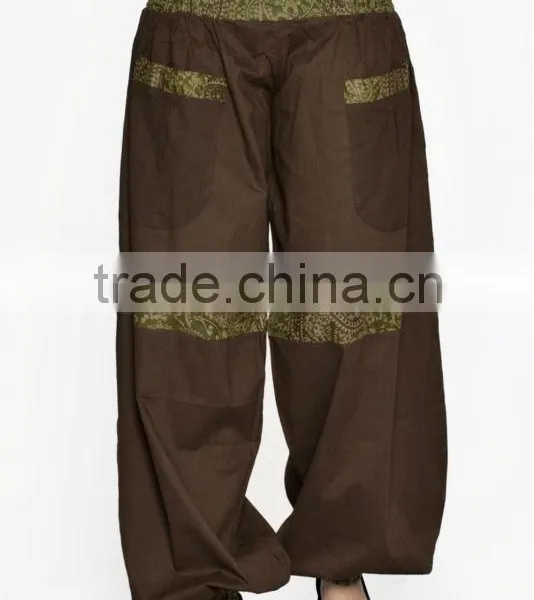 Indian Men Women Unisex Multi Color Cotton Alladin Harem Pants With Stylish Two Pockets photo-3