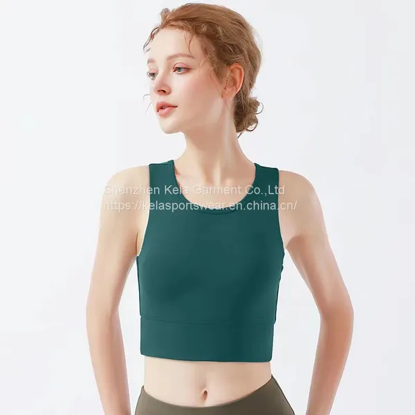 Летняя YOGA женская спортивная бюстгальтер с высоким воротником и длинной линией
