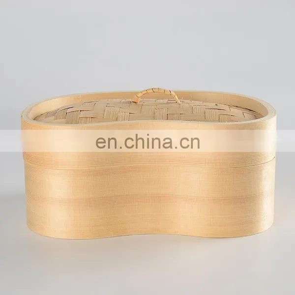 Factory Classic Design Natural Bamboo Steamer Dumpling Steamer With Lid Steam Cooker photo-2