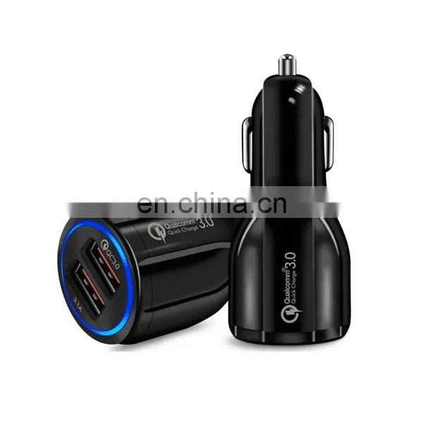 Wholesale Metal Fast Charger 2A USB Adapter Dual 2 Port Universal Mobile Phone USB Qc3.0 Car Charger for IPh photo-2