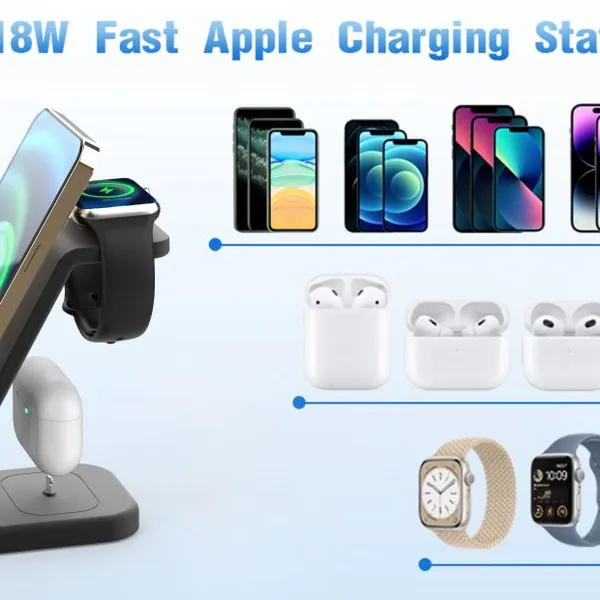 2023 Hot Selling Fast 3 in 1 Charger Stand Dock Foldable Magnetic Quick 23W Support OEM photo-2