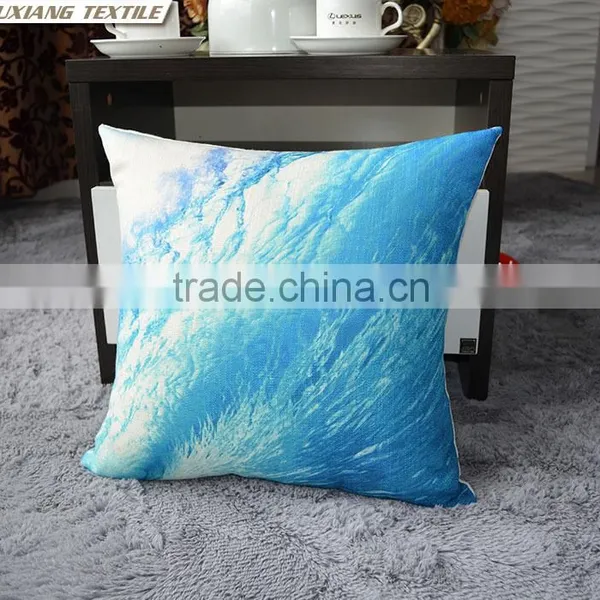 Faux Linen Digital Print Pillow Sea Pillow photo-3