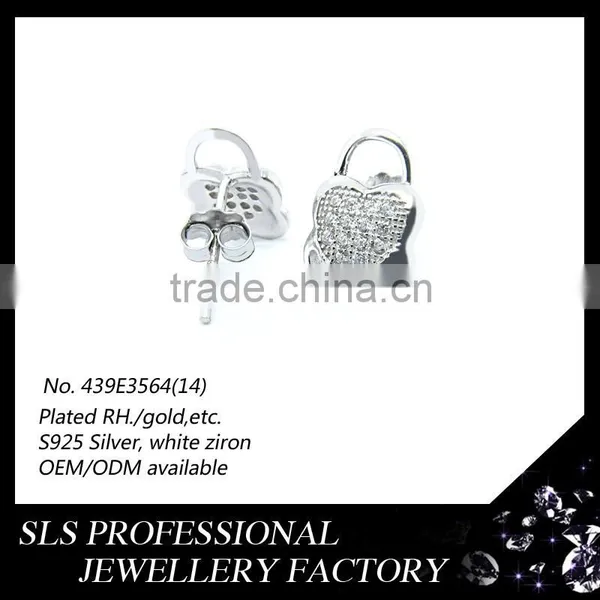 Butterfly Push Back Stud Earring 925 Silver CZ Micro Paved Design Diamond Earrings Concentric Lock Latest Fashion Earrings photo-2