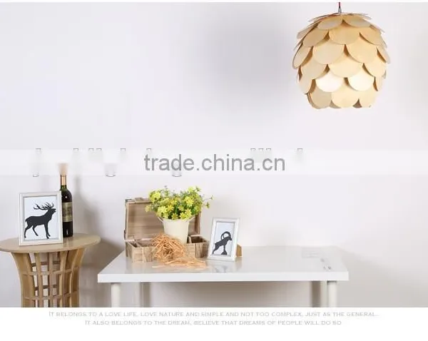 Hot Sell Modern Natural Wooden Decoration Pendant Lighting Wooden JK-8005B-32 LED Pendant Light photo-4