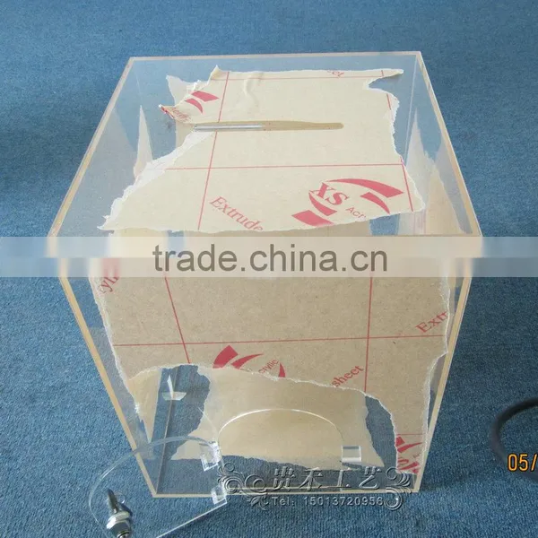 Hot Sale Acrylic Fund Raising Box,transparent Donation Box photo-3