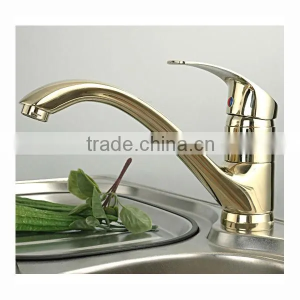 Deck Mounted Brass Kitchen Sink Tap, Chrome Finish, 360 Degree Turn photo-3