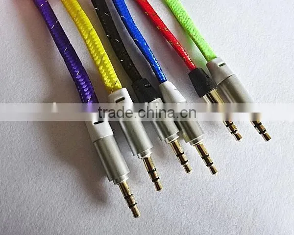 Newest Flat Braid DC3.5 Male to DC3.5 Male Audio Cable photo-3