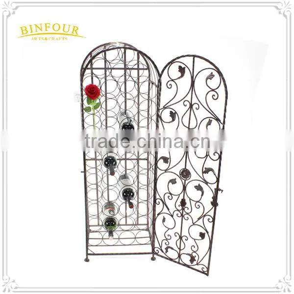 Factory Price 2 Tiers Metal Wine Display Cabinet Wine Standing photo-6