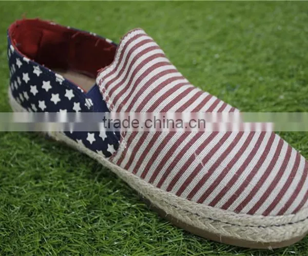 The Stars and Stripes Print Fashion Classic Canvas Stock Shoes photo-2