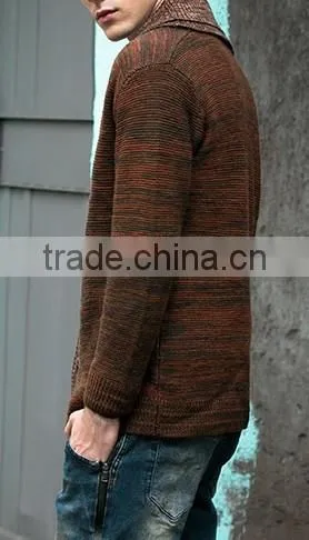 2015 Winter Lapels Cultivate One's Morality Men Sweater Knit Cardigan for Custom Wholesale Sweaters photo-3
