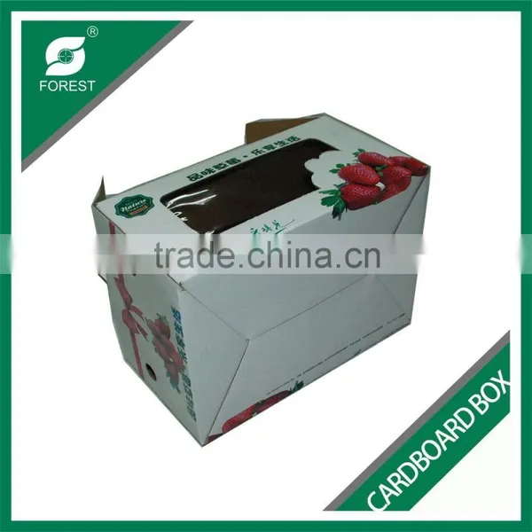 CARDBOARD PACKING BOX FOR STRAWBERRY CORRUGATED PACKING BOX WITH HANDLE photo-6