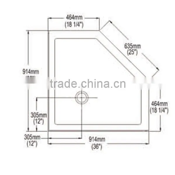 CUPC Acrylic Cheap Shower Tray,left and Right Center Drain Shower Base,tray photo-4