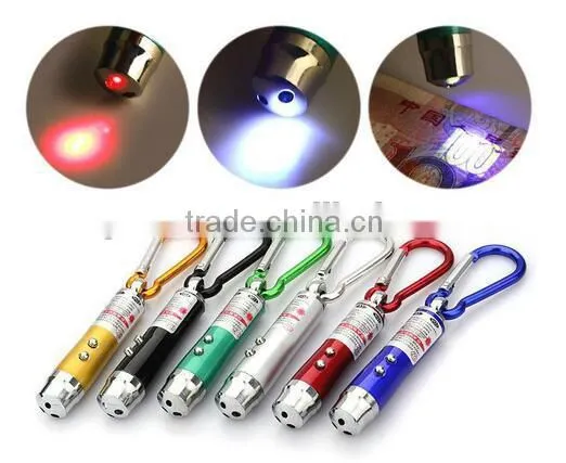 3 in 1 Multifunctional LED Mini Flashlight Infrared Laser Pointer Money Detectors